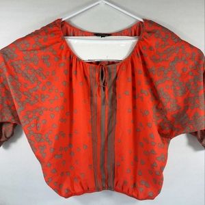 EXPRESS Off The Shoulder Blouse Top Cinched Waist